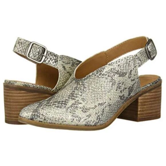 Lucky Brand Shoes - Lucky Brand - Lideton Slingback Booties Leather (gray snakeskin) New Sz 7